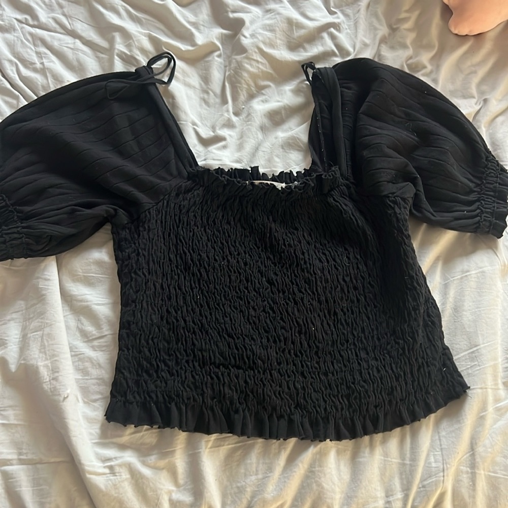 Free people smocked top in black